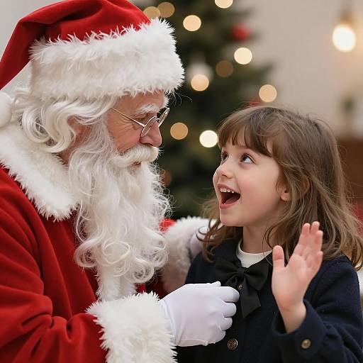 Joyful Interaction with Santa Claus