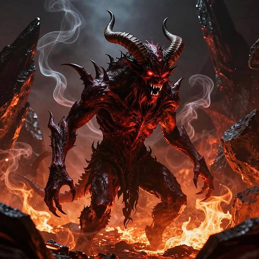 Sinister Red Demon in Hellscape