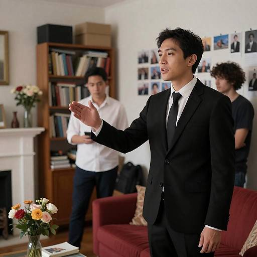 Business Meeting in a Cluttered Room