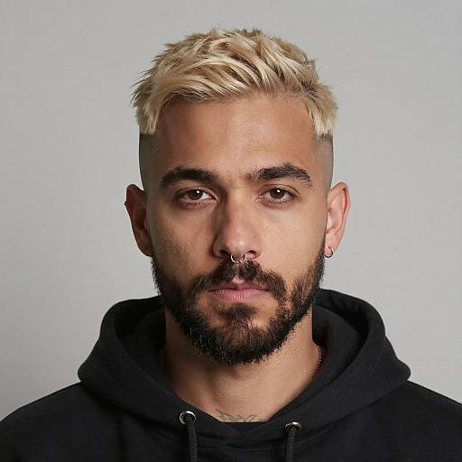 Serious Young Man with Blonde Hair and Beard
