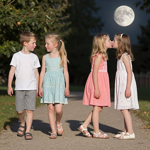Children with Reversible Sun-Moon Skin