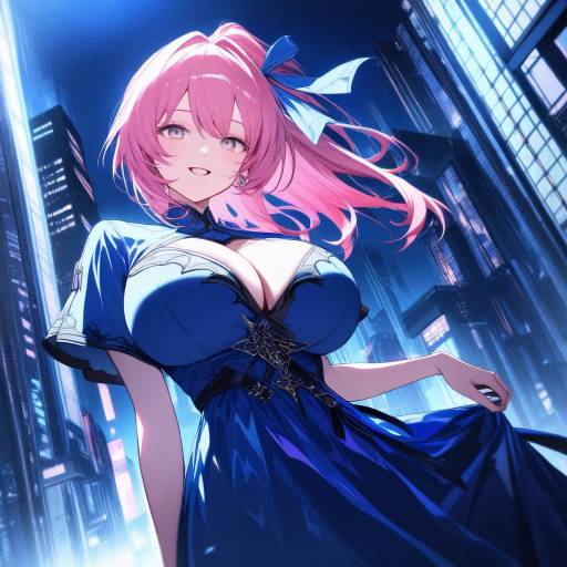 Ultra-Detailed Anime Girl in City Night