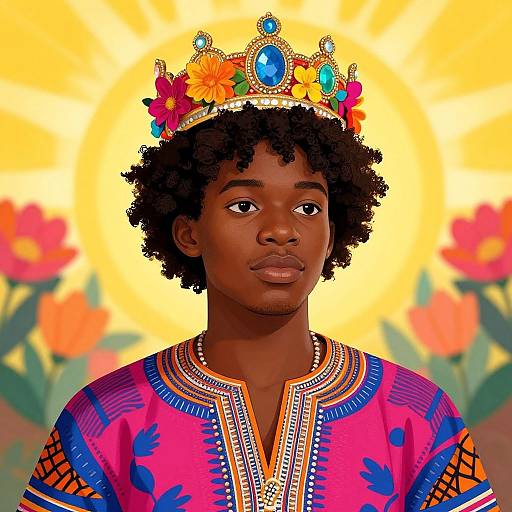 Vibrant Portrait of African Royalty