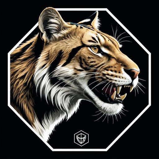 Realistic Sabertooth Cat Logo