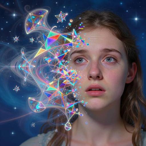 Fractal Disintegration of Young Woman