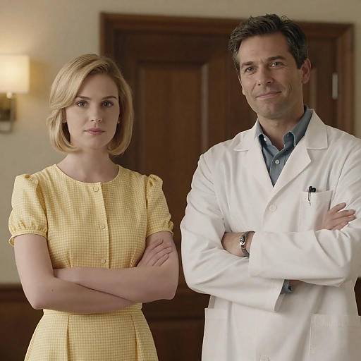 Blonde Woman and Man in Warm Room