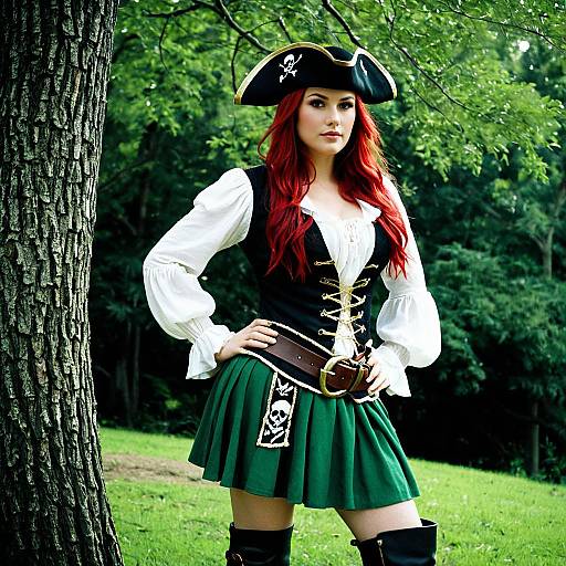 Female Pirate Cosplay Outdoors