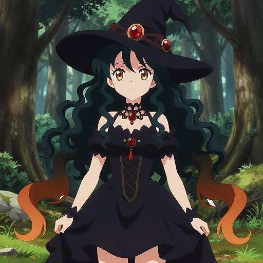 Gothic Chupacabra Witch in Forest