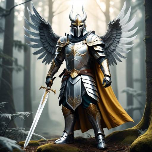 Celestial Knight in Enchanted Forest