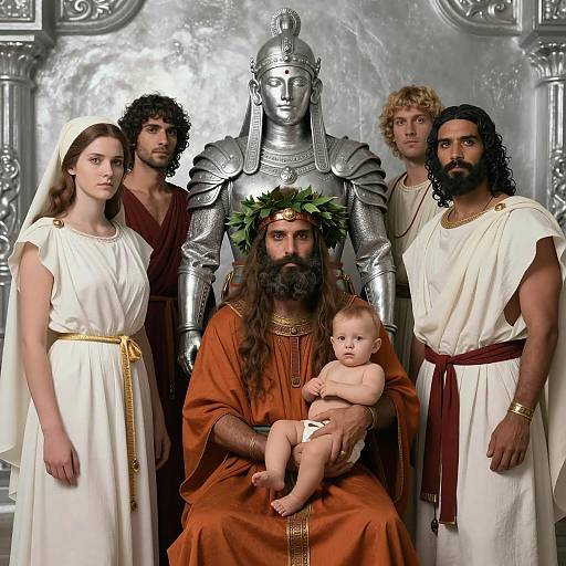 Ancient Figures in Intense Light