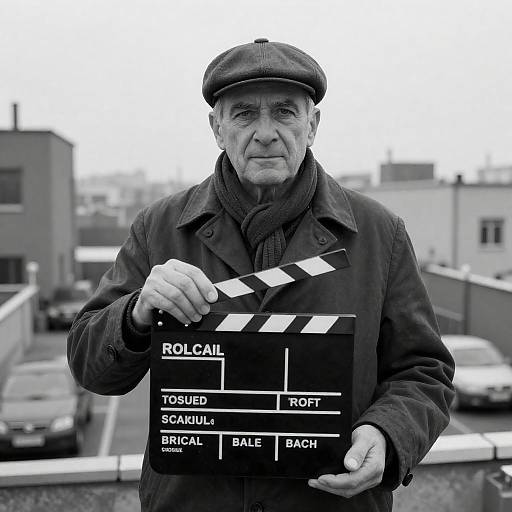 Urban Rooftop Portrait of an Older Man
