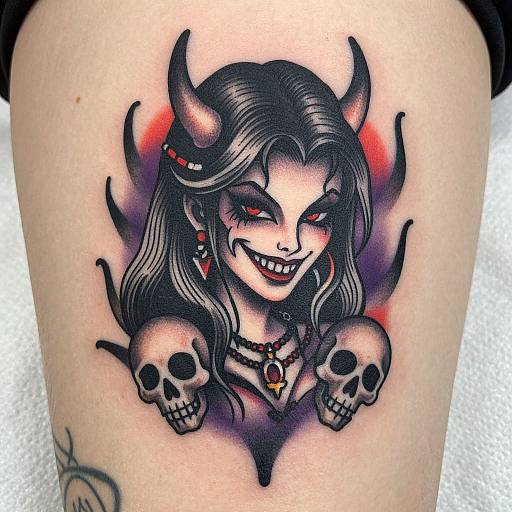 Sinister Evil Girl Tattoo Designs