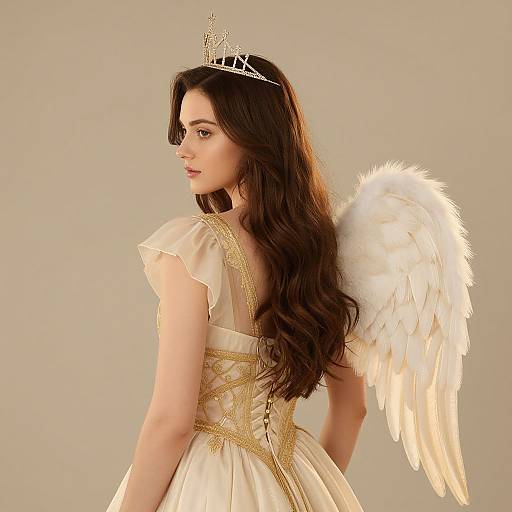 Regal Woman with Wings and Crown