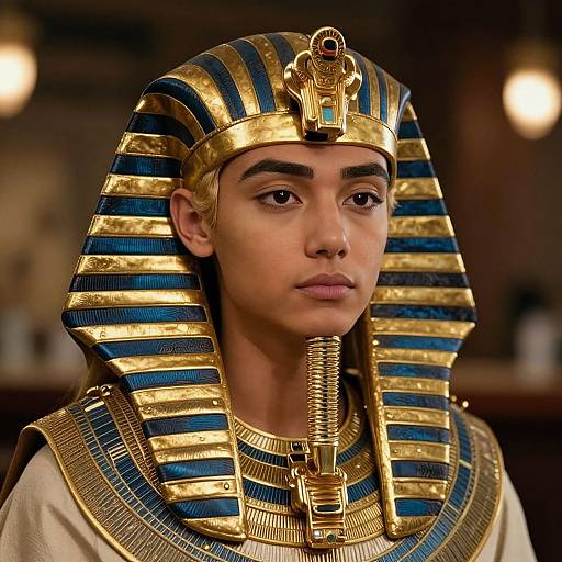 Realistic Blonde Pharaoh Girl Portrait
