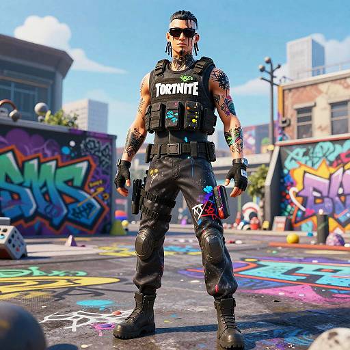 Graffiti-Inked Rebellious Fortnite Skin