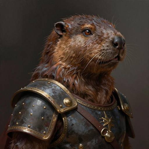 Epic Portrait of a Beaver Dragonborn