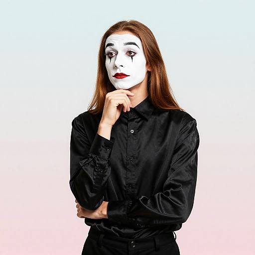 Minimalist Street Mime Portrait