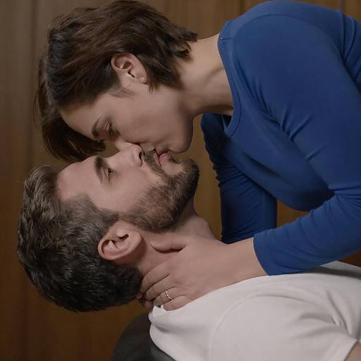 Passionate Kiss Between Couple