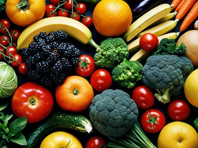 Vibrant Close-Up of Fruits and Vegetables