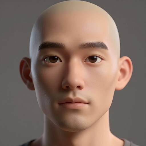3D Rendered Smooth Shaved Face