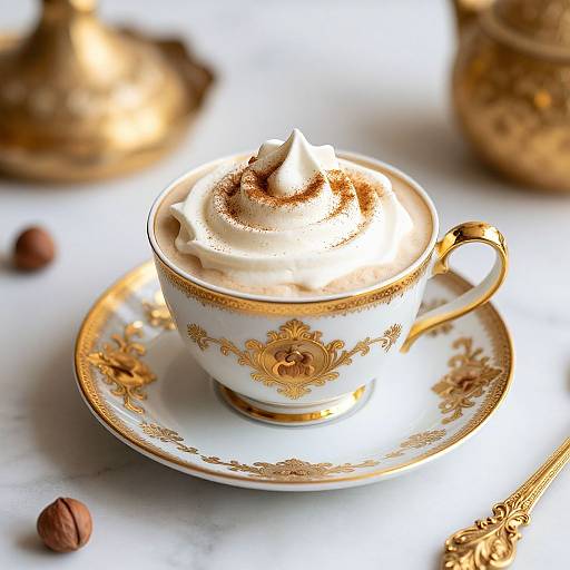 Luxury Hazelnut Latte in Baroque Cup