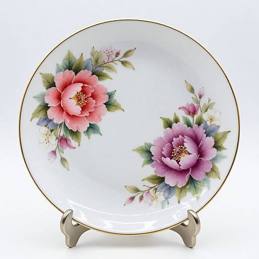 Elegant Floral Fine China Plate