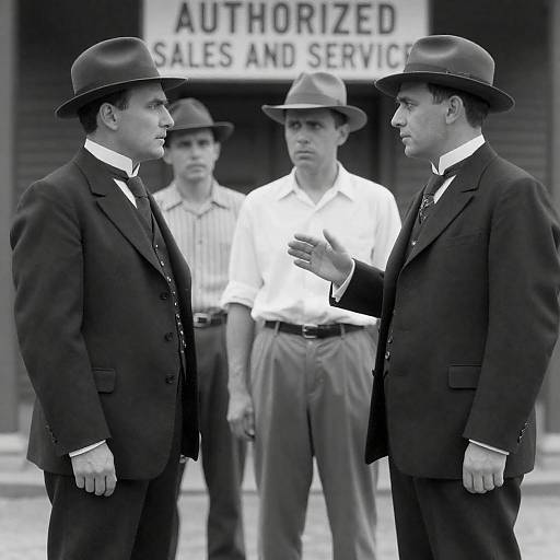 Vintage Scene of Early 20th-Century Men