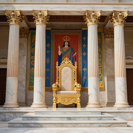 Vibrant Greek Throne Room Scene