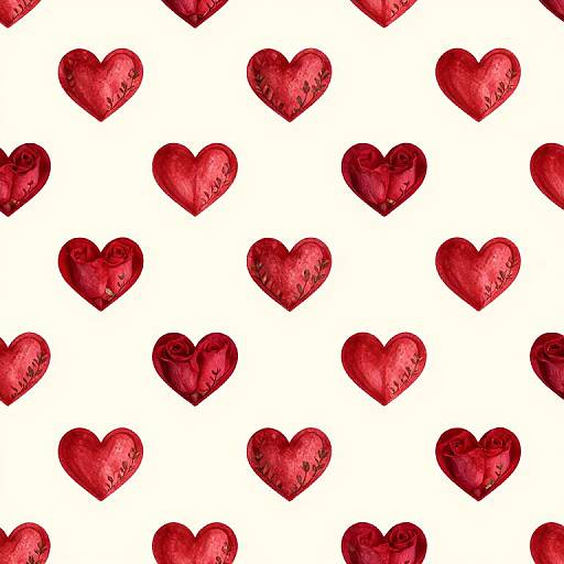 Romantic Red Roses Heart Pattern