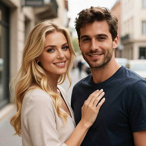 Smiling Couple on Urban Street