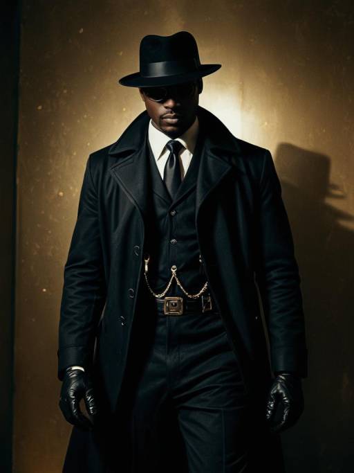 Man in Black Noir Costume