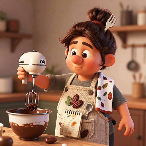 Whimsical 3D Cozy Gnome Chocolatier