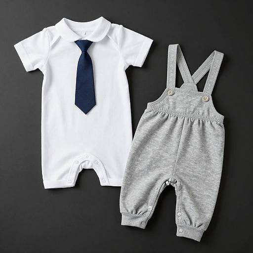 Newborn Tie, Shirt & Overall Set