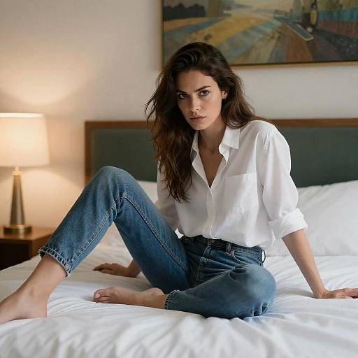 Intense Portrait of a Woman at Home