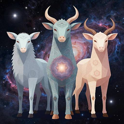 Mystical AI Animals in Cosmic Geometry