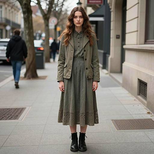 Mysterious Woman in Vintage Costume