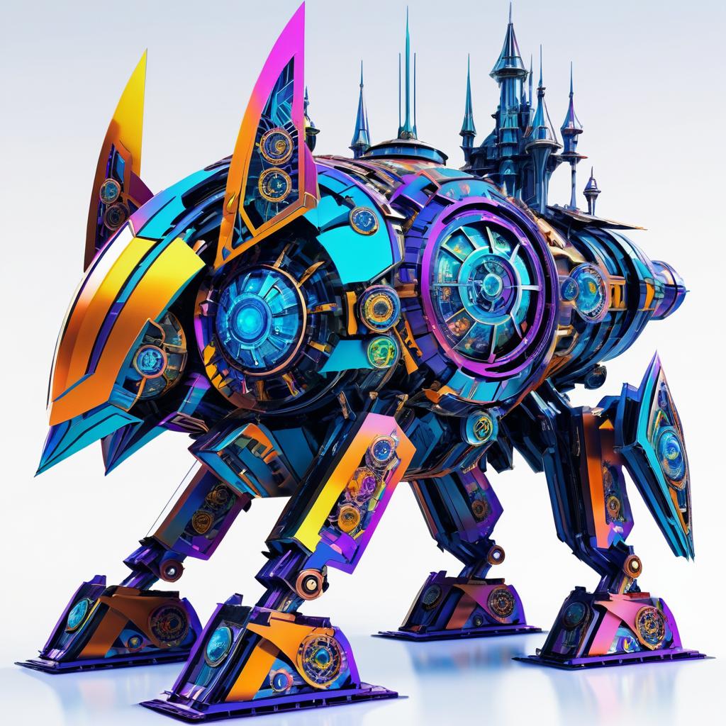 Futuristic Castle Droid Fox Design