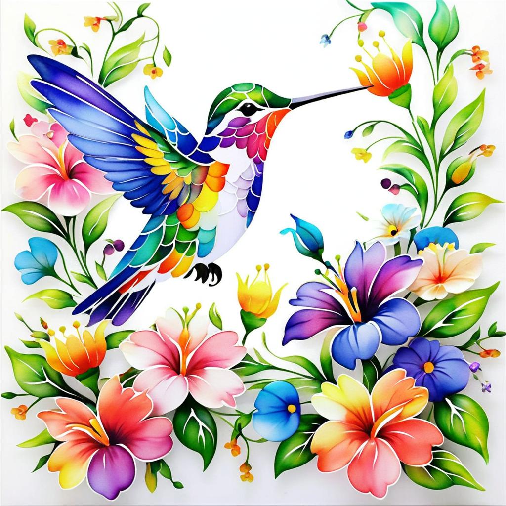 Colorful Hummingbird Watercolor Painting Kits