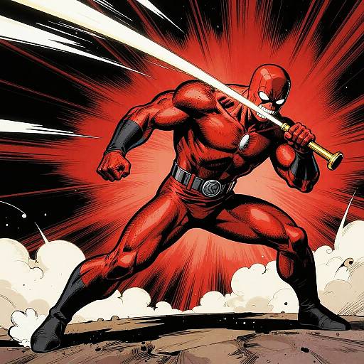 Dynamic Comic Book Whipping Scene