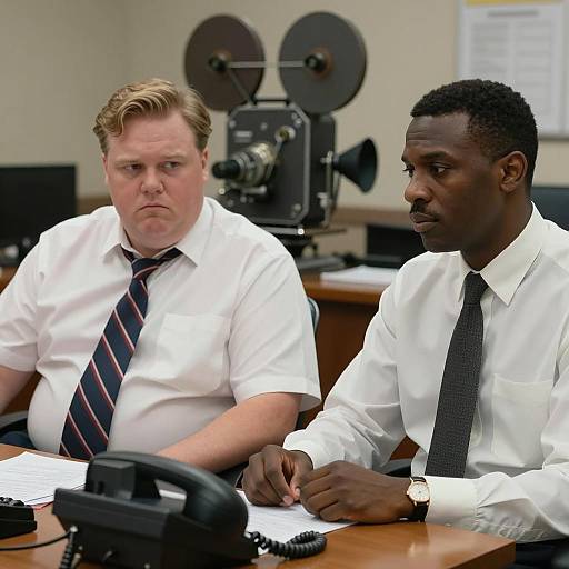 Serious Office Dynamic with Film Equipment