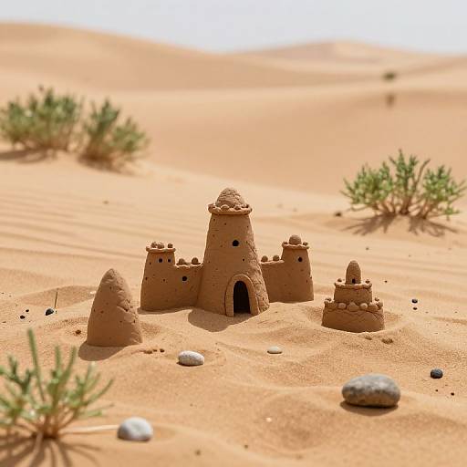 Sunlit Desert Miniature Clay Oasis