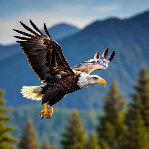 Majestic Eagle Soaring Over Scenic Hills Majestic Eagle Soaring Over Scenic Hills