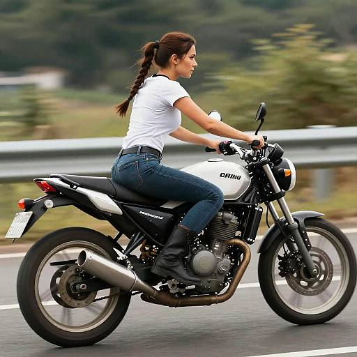 Realistic Lara Croft on Motorcycle