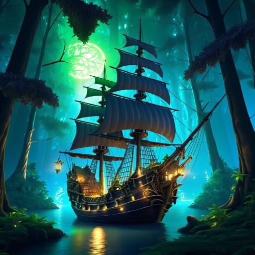 Pirate Ship in Enchanted Forest Adventure