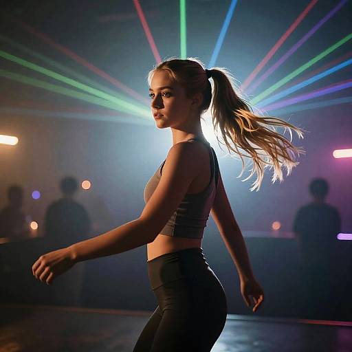 Cinematic Nightclub Portrait of Blonde Dancer