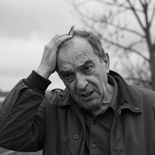 Emotionally Charged Black and White Portrait