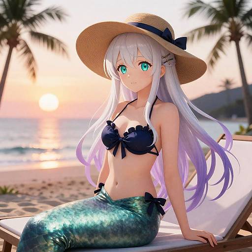 Sunset Beach Mermaid with Ombre Hair