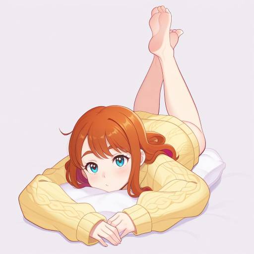 Dreamy Young Woman in Cozy Pullover Dreamy Young Woman in Cozy Pullover