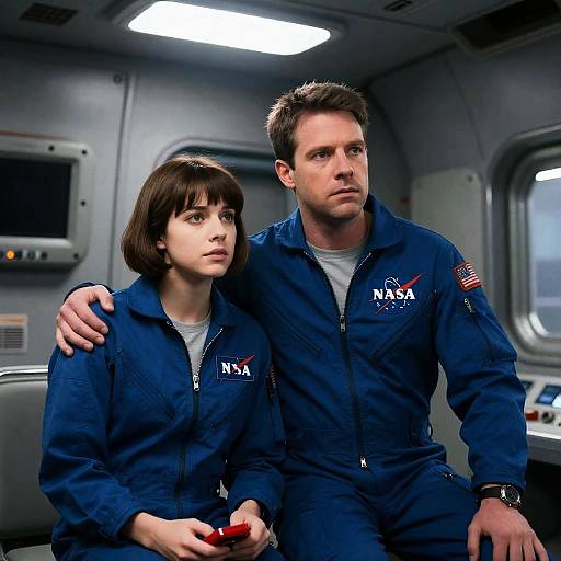 Intimate Moment in a Spaceship Cabin