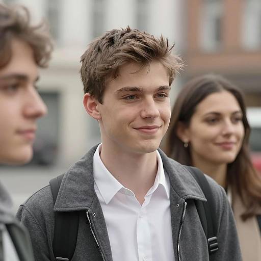 Group of Young Adults Smiling Outdoors